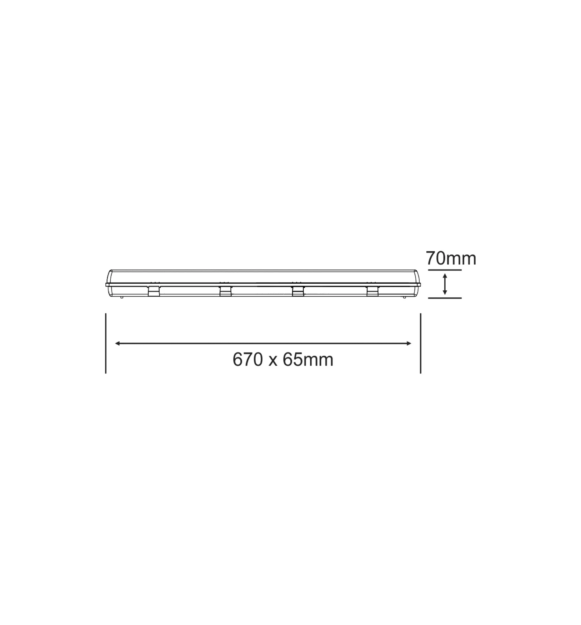Linesta Surface IP65 Tri-Proof 0.6M (Single Tube) 210016001  Techtouch Linesta